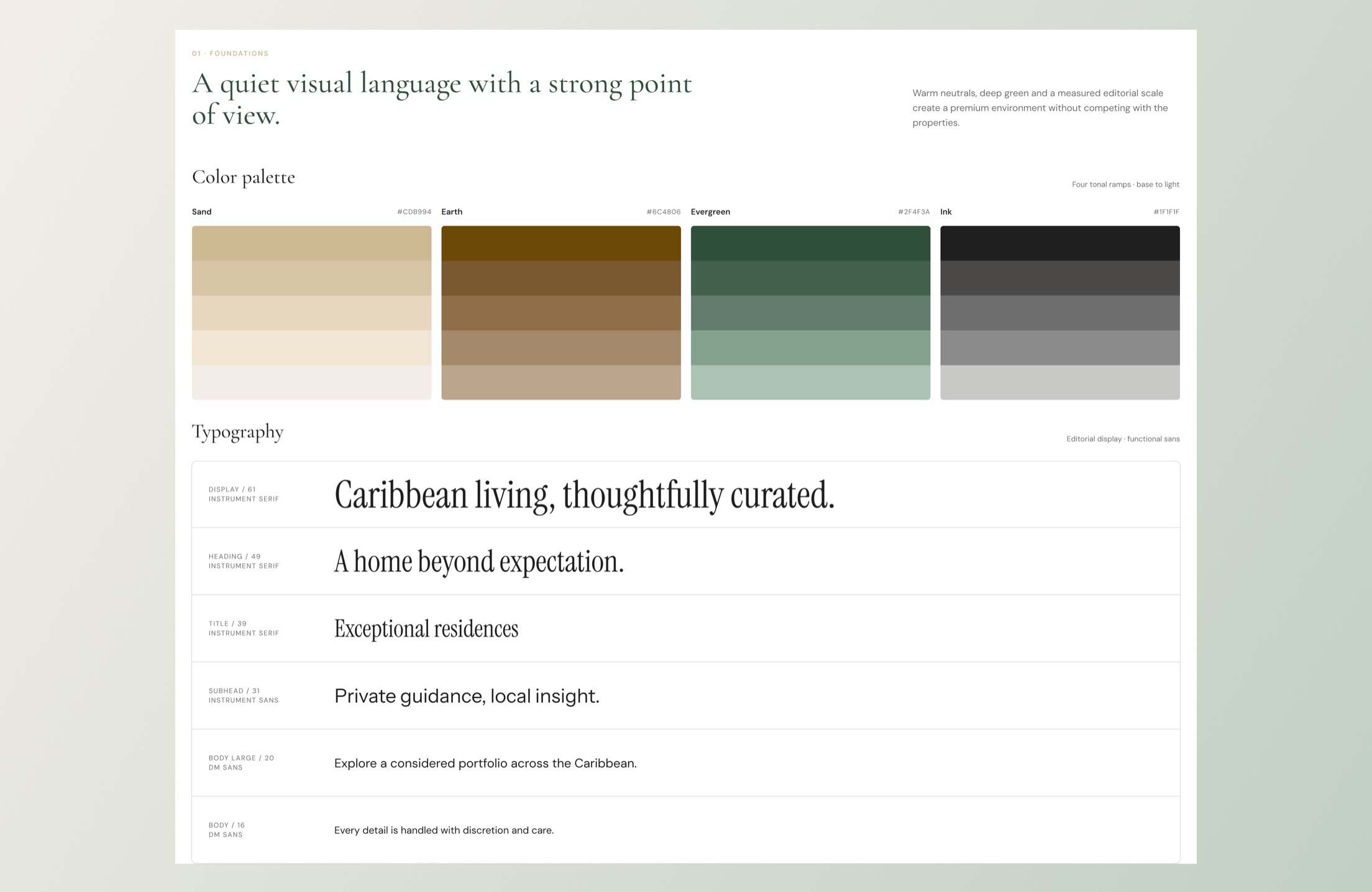 Casalty design system, color palette and typography