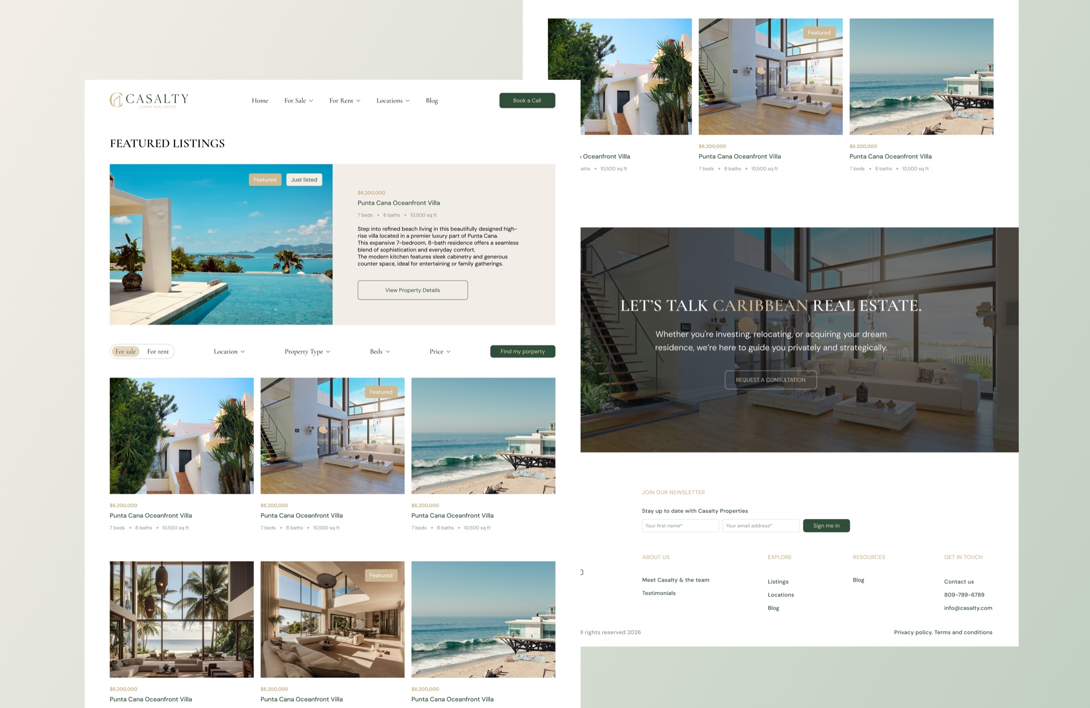 Casalty featured listings page