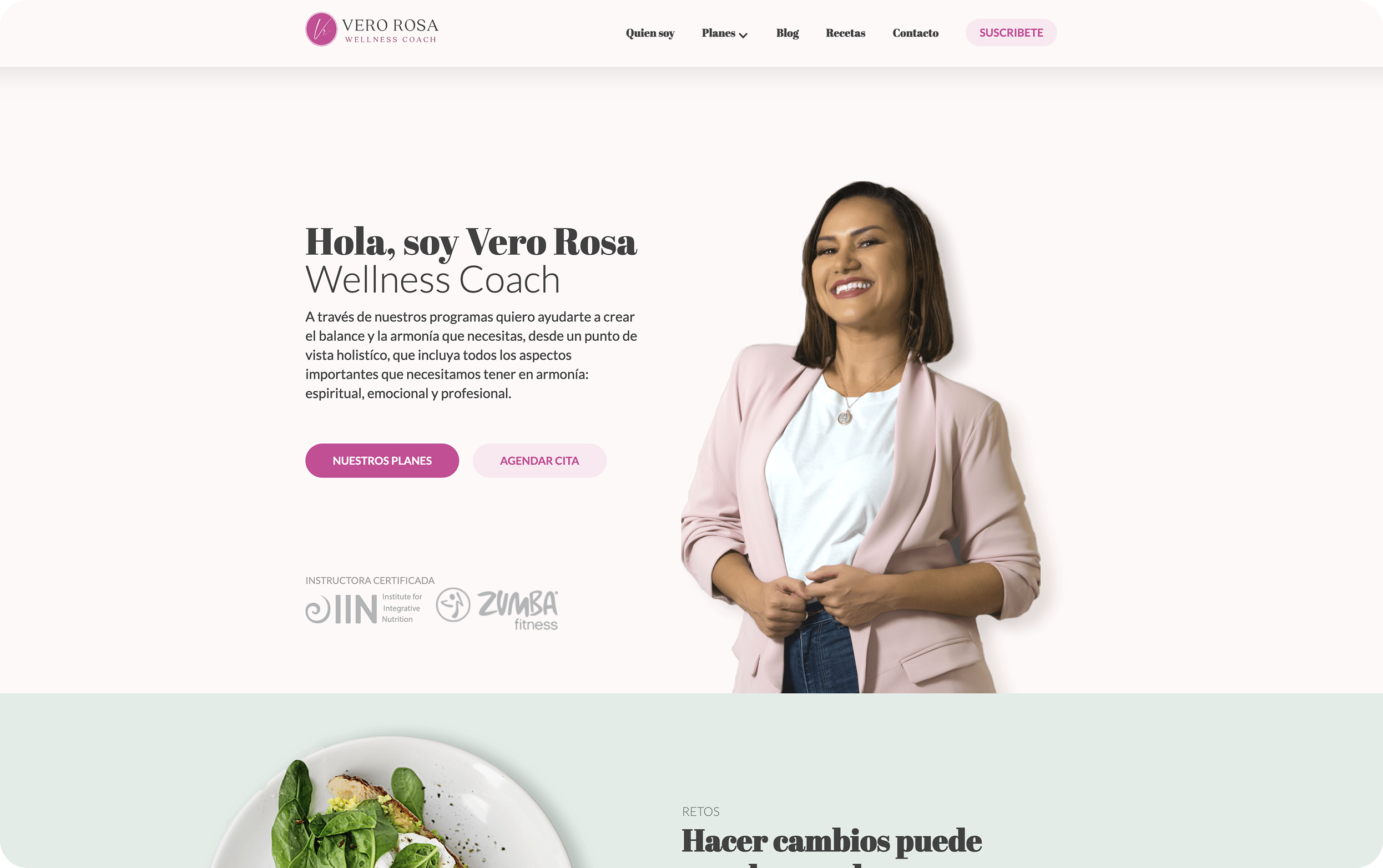Vero Rosa Wellness Coach website