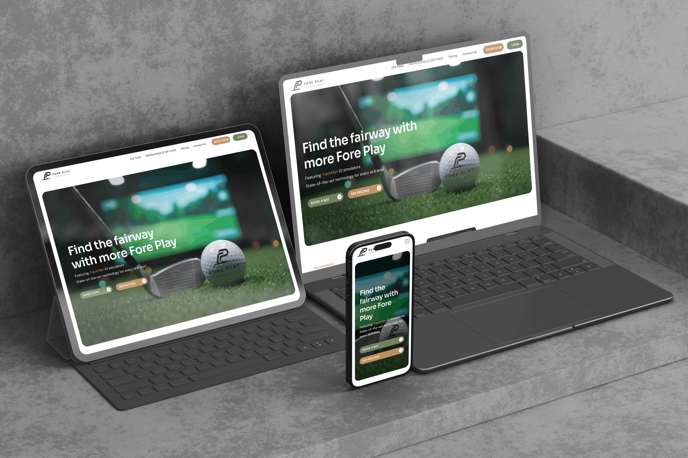 Fore Play Indoor Golf website and booking app