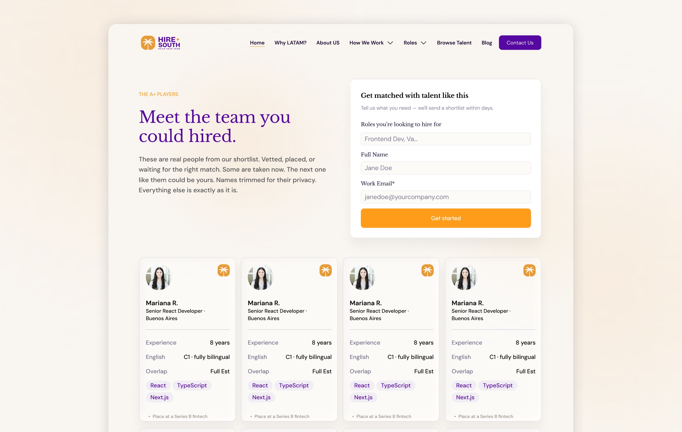 HireSouth talent profiles